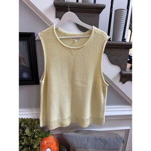 Lucky Brand Yellow Rolled Collar Pullover Sweater Vest sz XXL NWOT